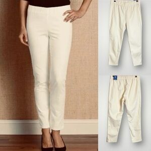 Soft Surroundings Metro Leggings Jeans Size Large Petite Ivory Denim Pull On